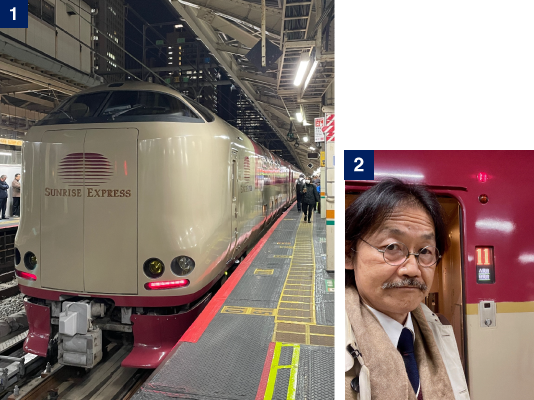 写真1 サンライズ@東京駅 写真2 乗車前